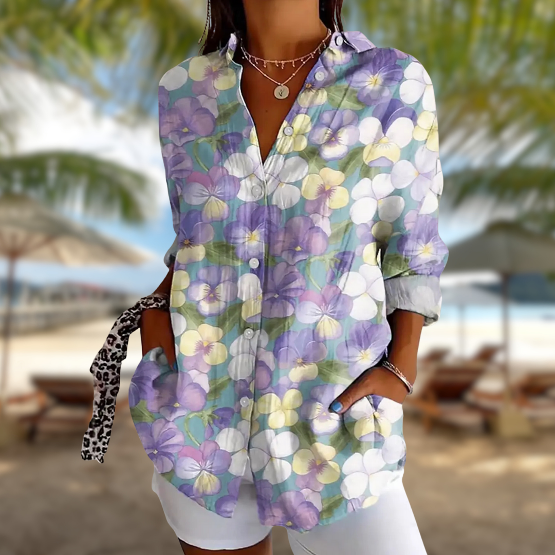 VIRESSA™ | FLORAL LONG-SLEEVE BLOUSE 0