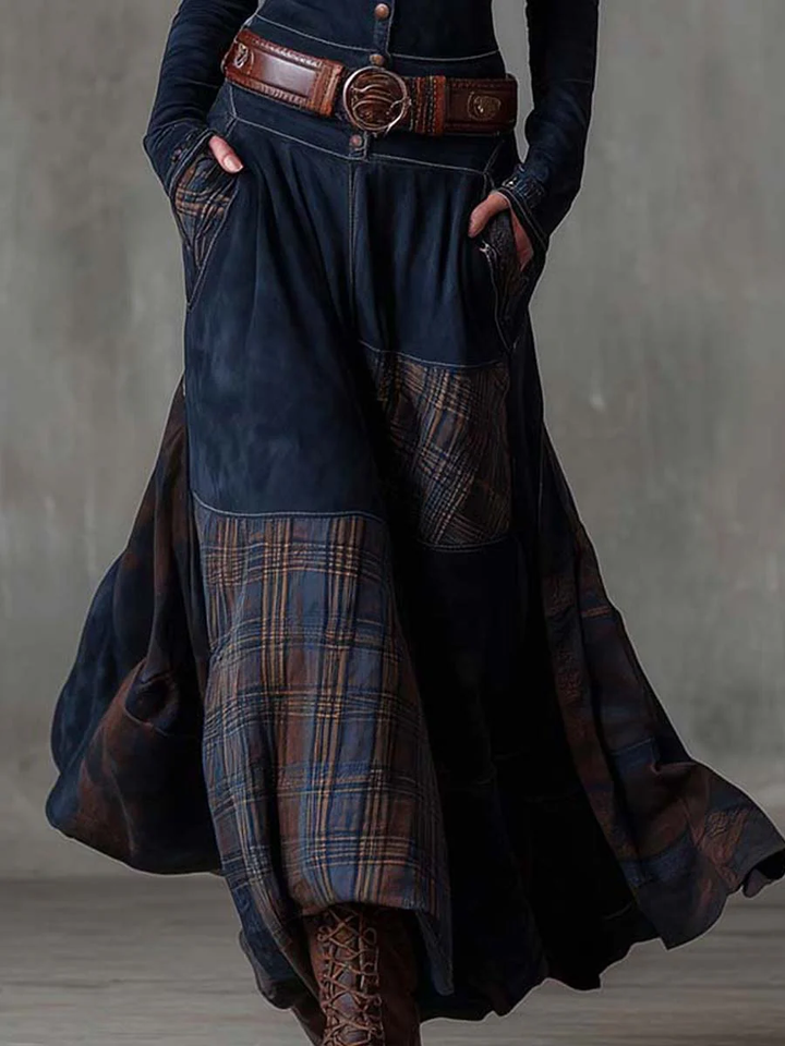 Lenorisse | Vintage Long Check Dress (Belt not included)