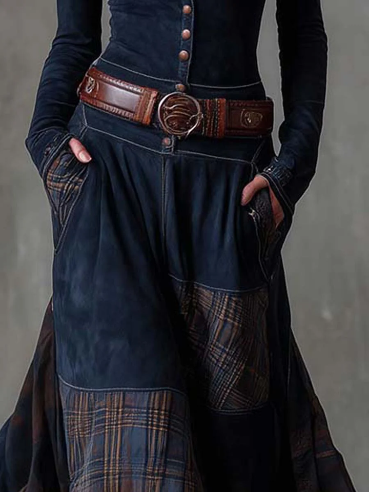 Lenorisse | Vintage Long Check Dress (Belt not included)
