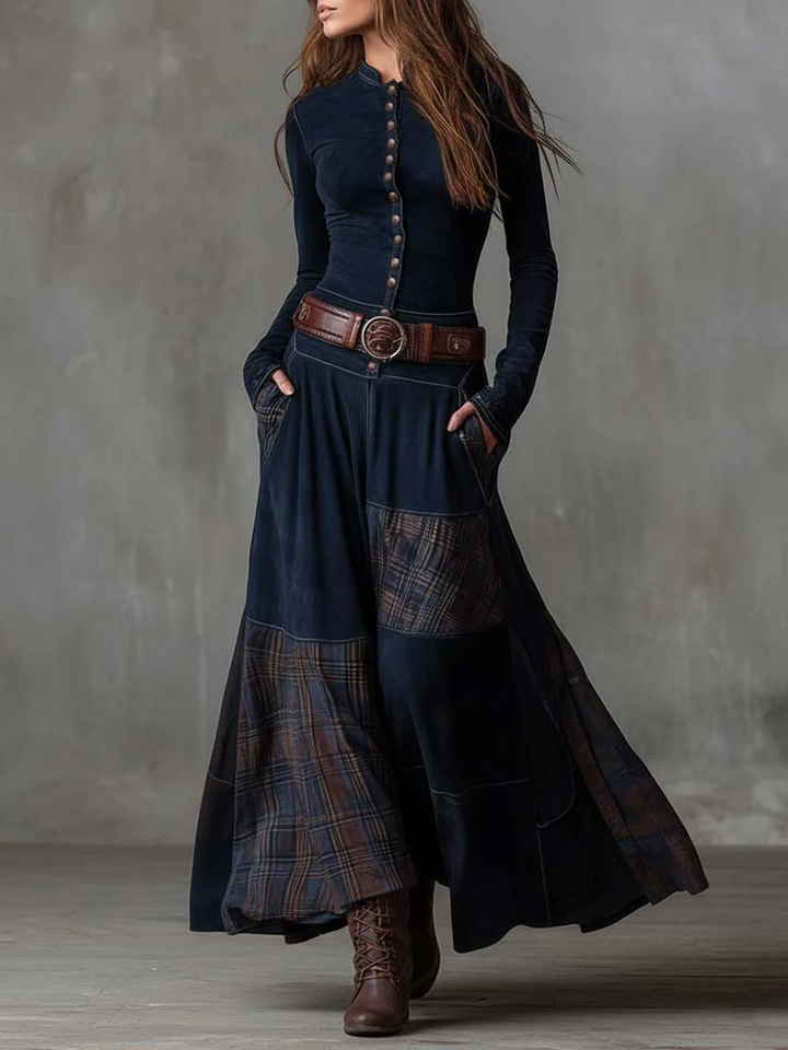 Lenorisse | Vintage Long Check Dress (Belt not included)