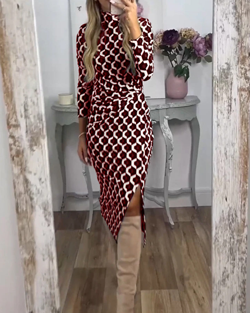 Scalivelle | Scale Print Split Dress